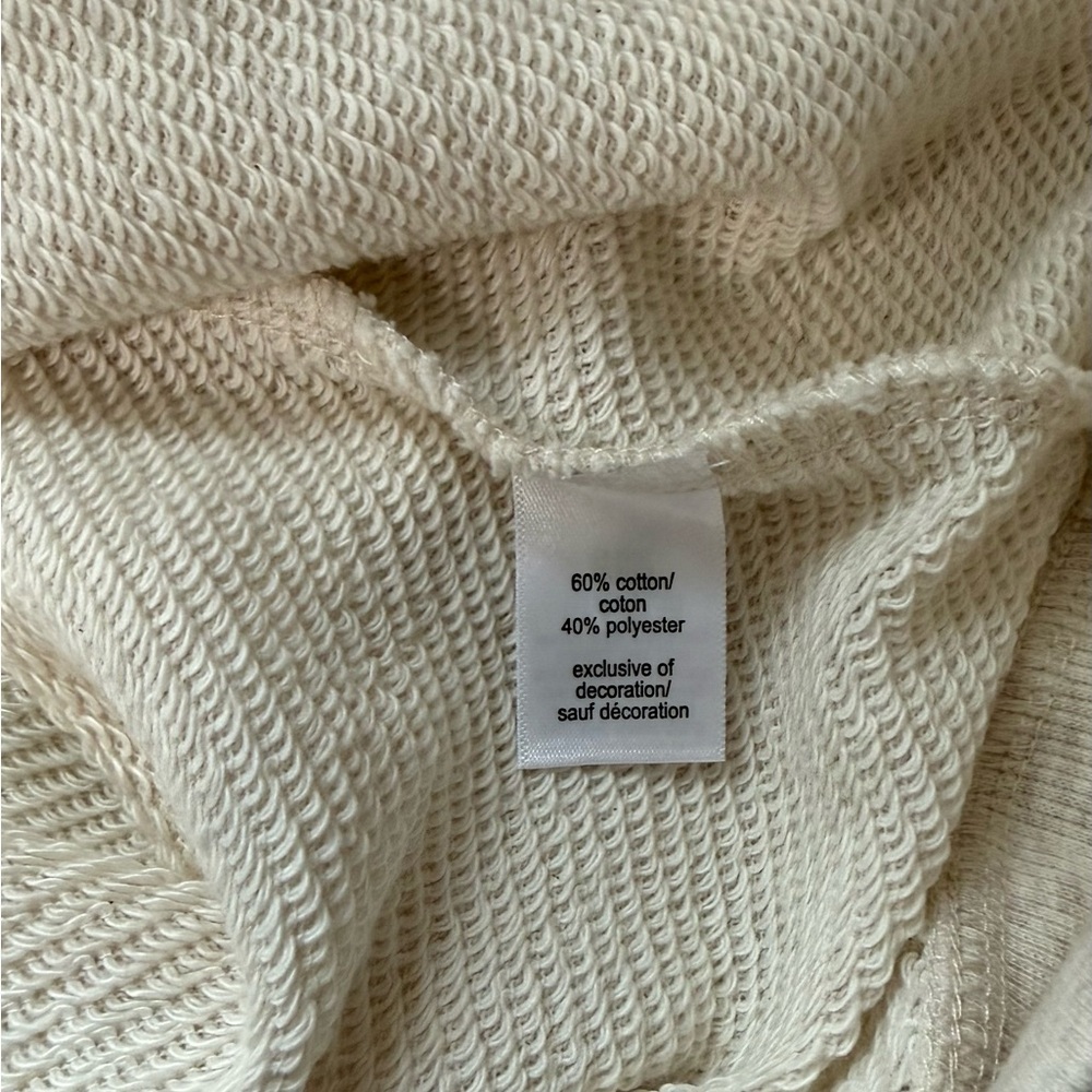 Maurices Textured Full Zip Hoodie Solid Cream Lounge Sweatshirt Xlarge Women’s - Picture 9 of 10